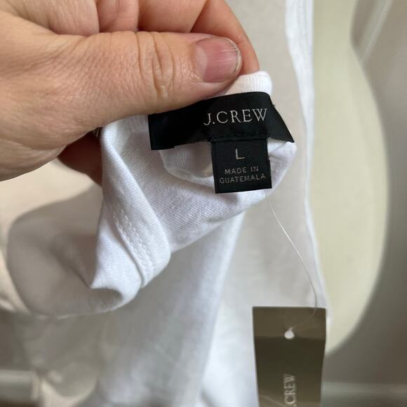 J.Crew White Cotton Tiered Dress Large NWT Resort Beach Clean Girl Minimal Sz L - Picture 7 of 9